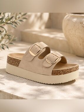 SMS101 | Double Buckle Platform Sandals
